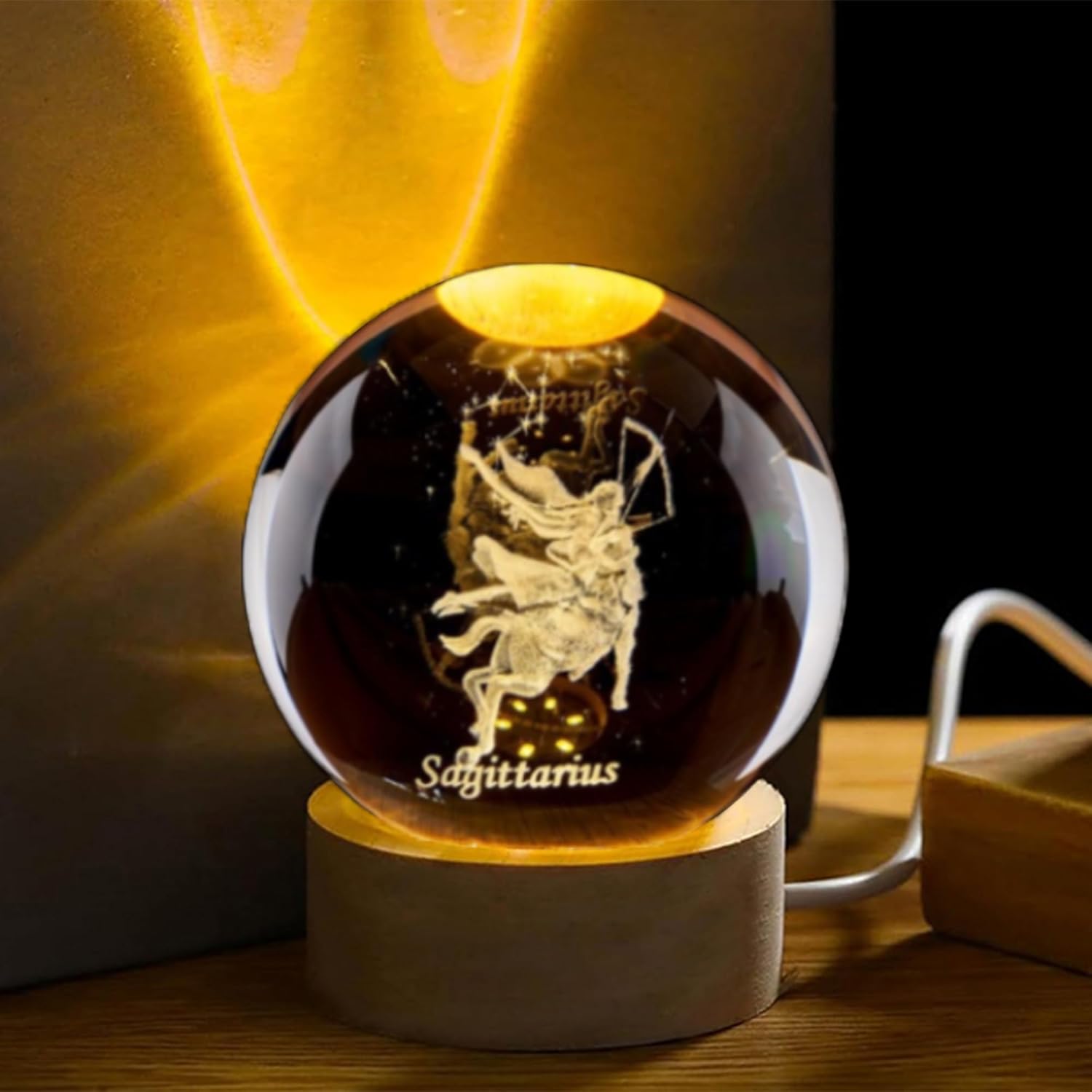 3D Sagittarius Crystal Ball wi - Paper Weight Crystal ulasan dan harga
