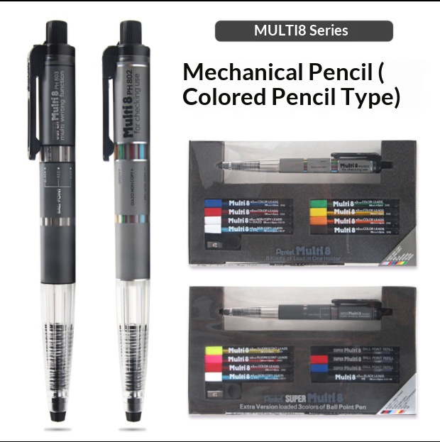 Pentel Multi 8 in 1 Color Mech - Staedtler Pencil Lumocolor ulasan dan harga