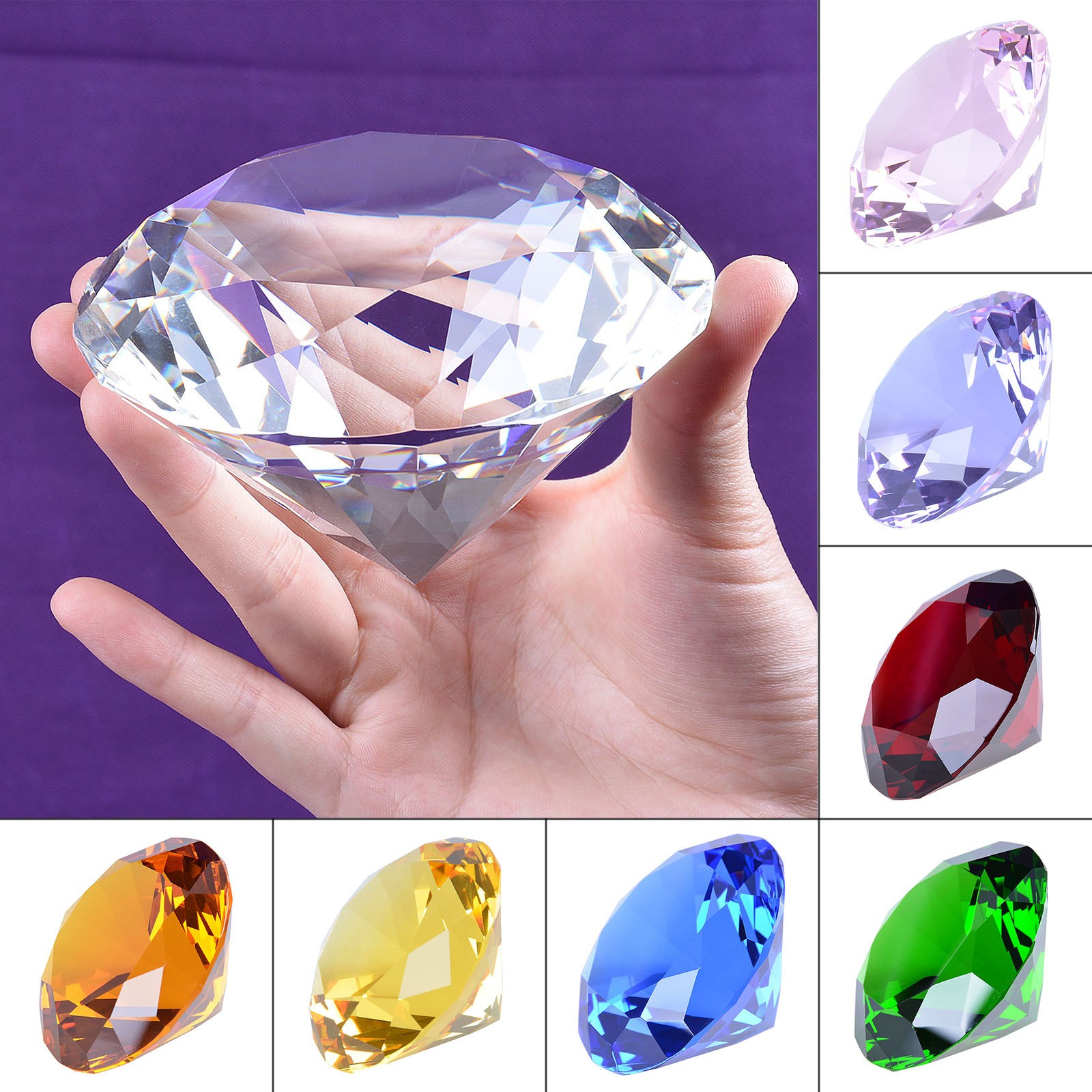 1pcs Crystal Diamond Shaped Pa - Paper Weight Crystal ulasan dan harga